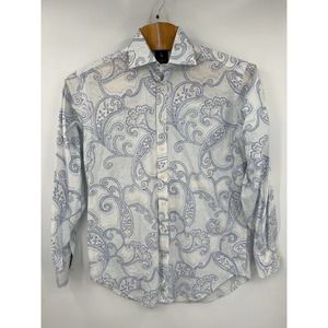 Tailorbyrd Men's long sleeve button front paisley design shirt size large tall